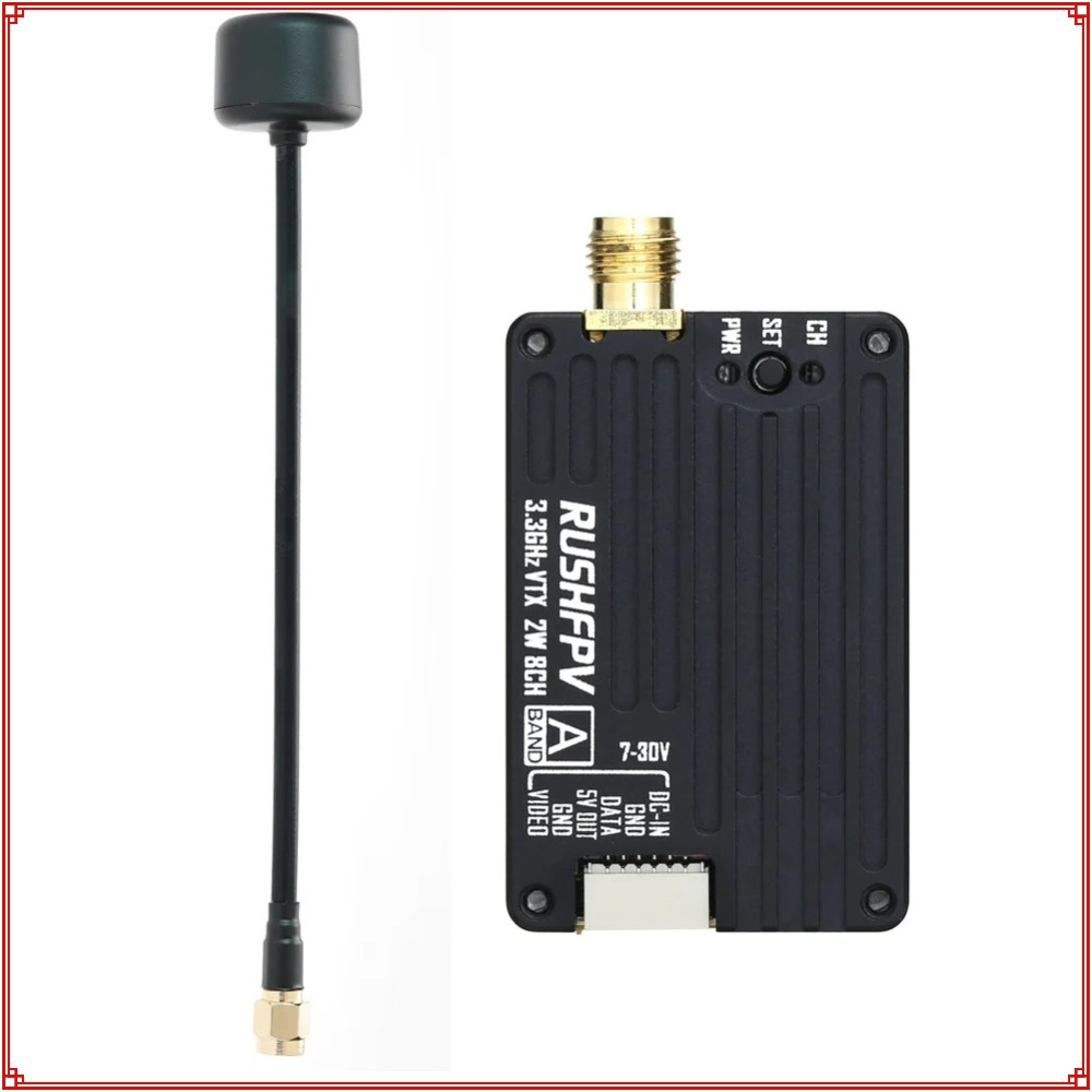 جهاز إرسال RUSHFPV 3.3G 2W VTX - مراجعة Drone Transmitter وسعره